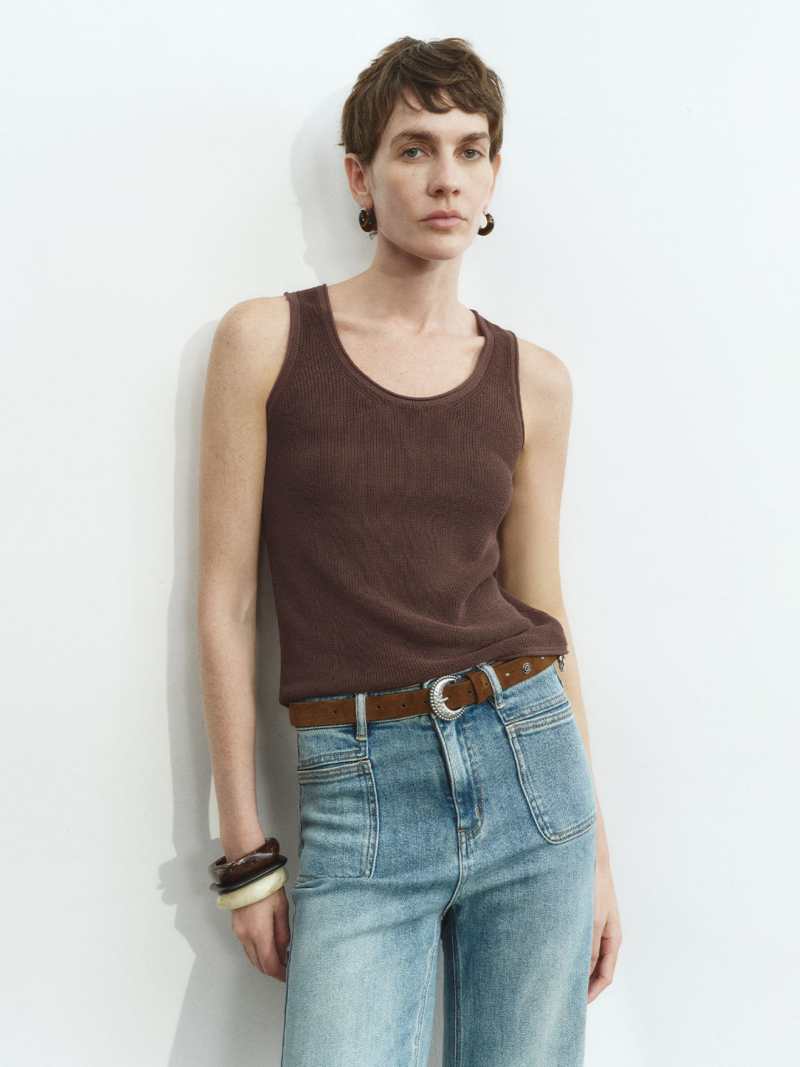 Knitted Sleeveless T-Shirts