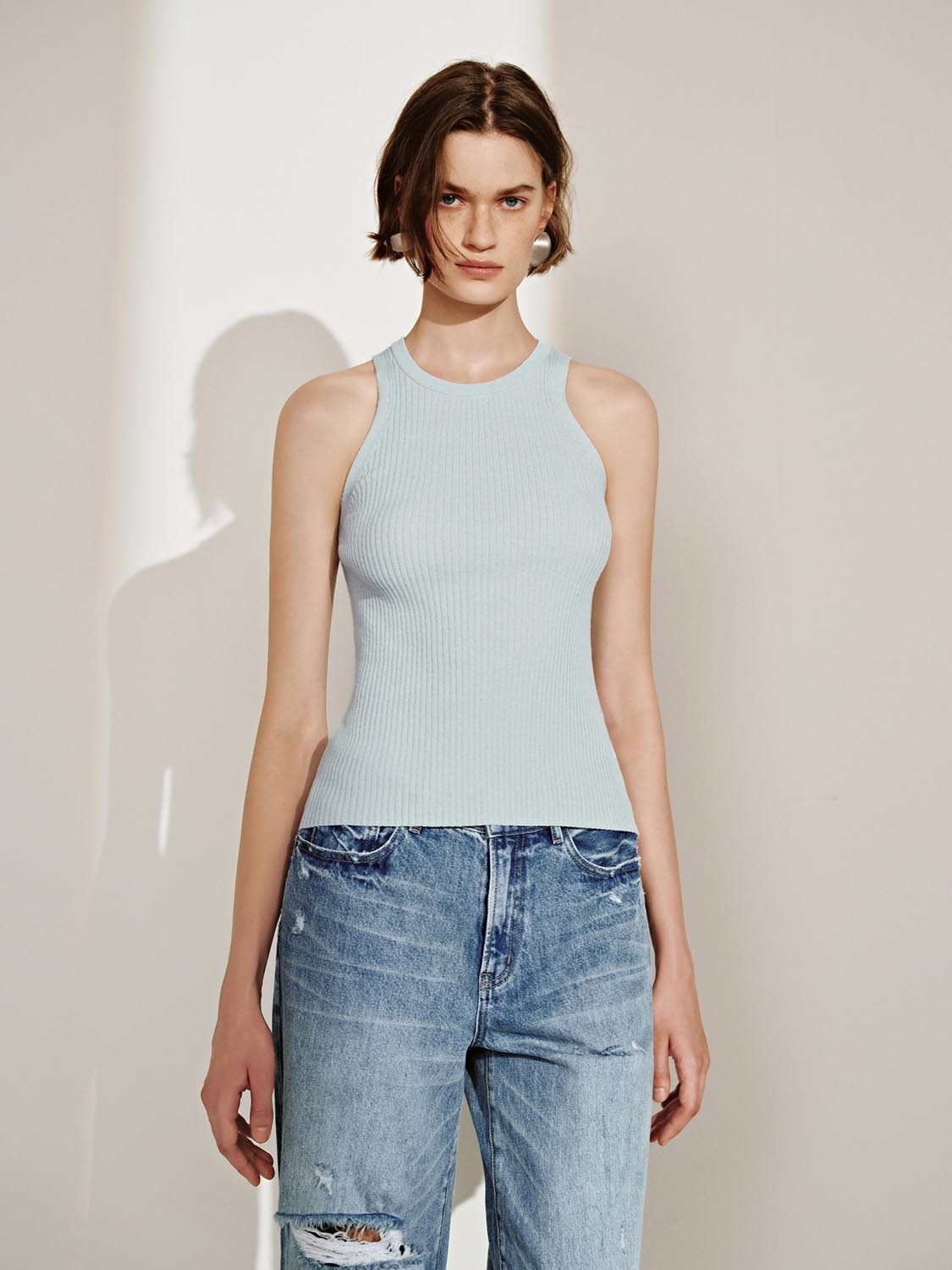 Knitted Sleeveless T-Shirts