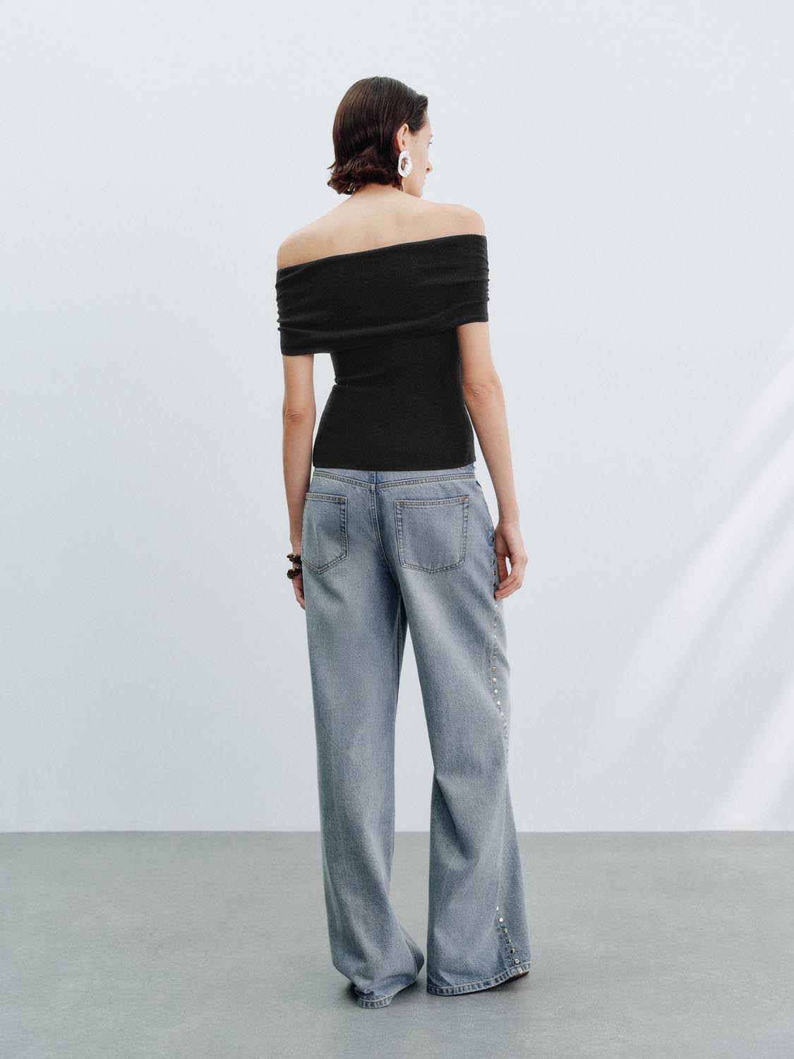 Off Shoulder Knitted T-Shirts