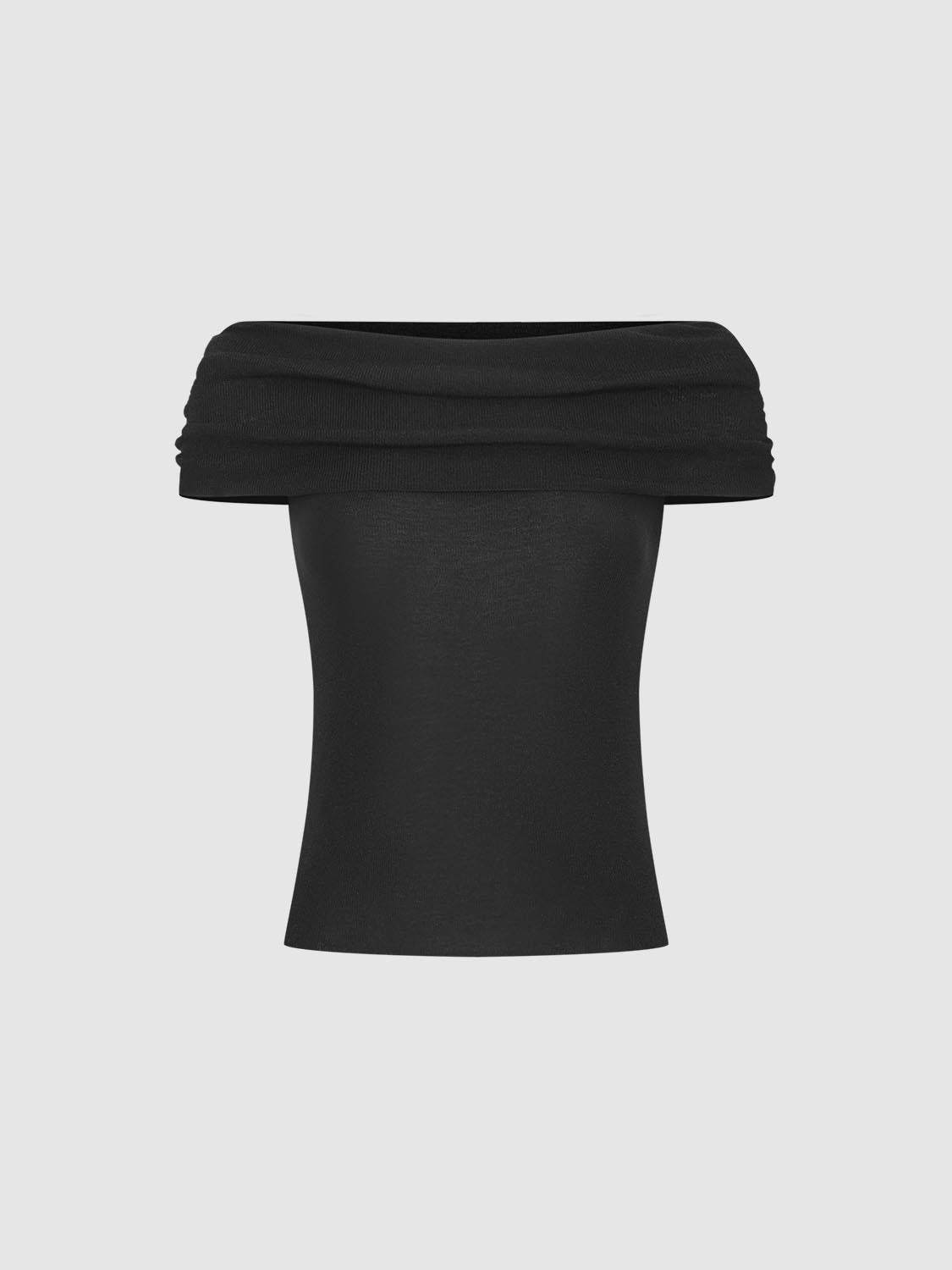Off Shoulder Knitted T-Shirts