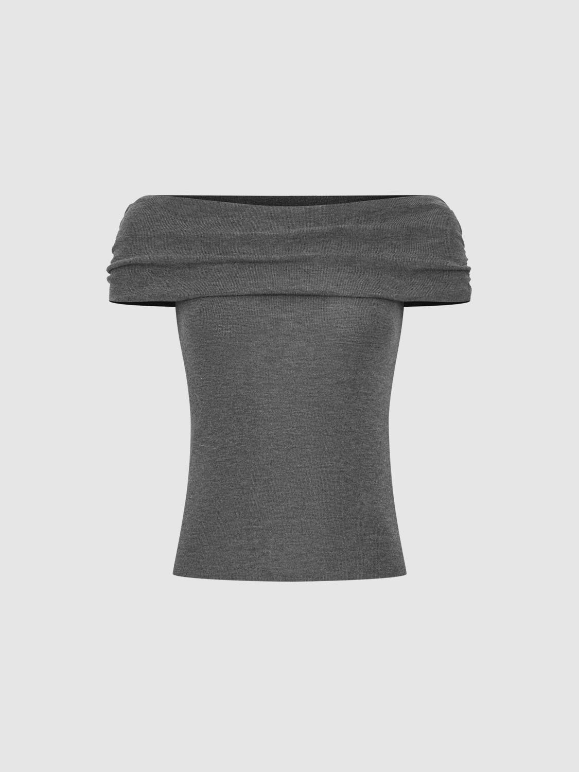 Off Shoulder Knitted T-Shirts