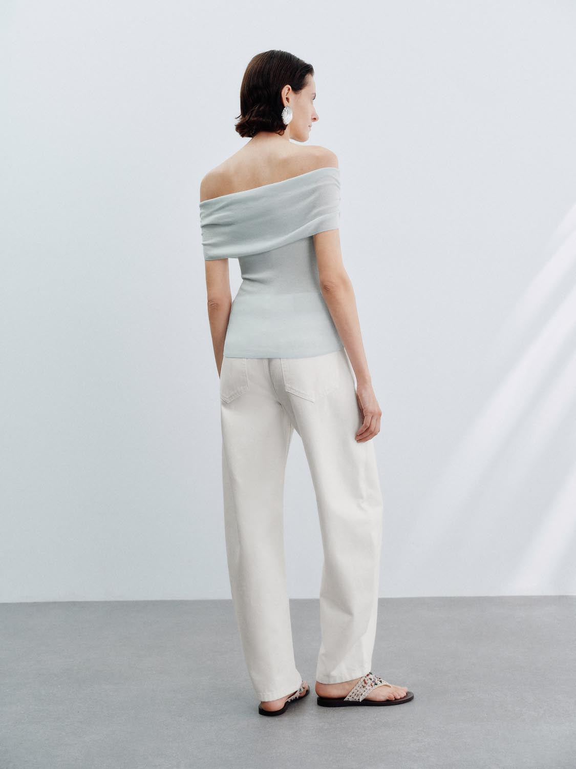 Off Shoulder Knitted T-Shirts