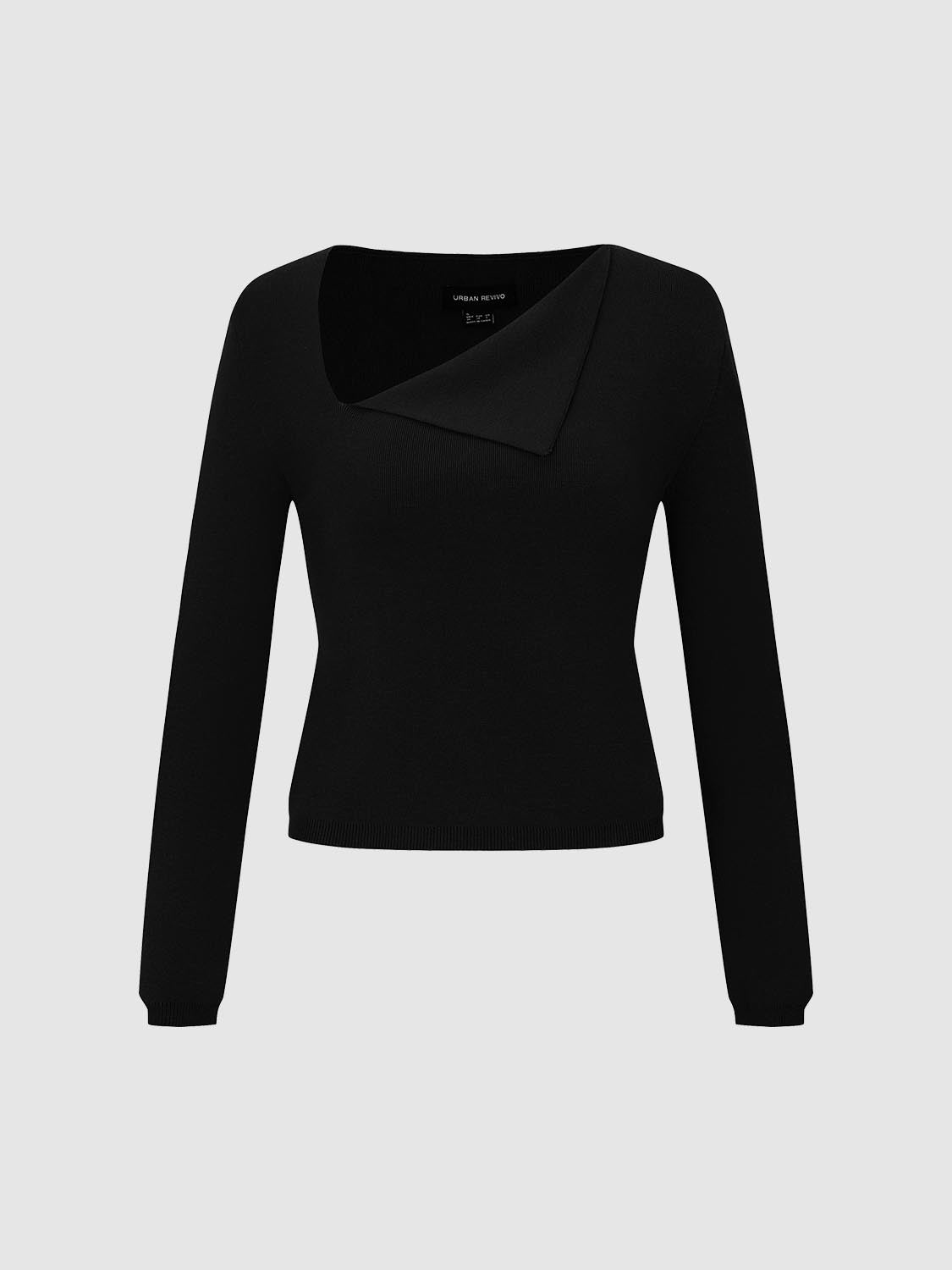 Asymmetric Neck Knitted T-Shirts