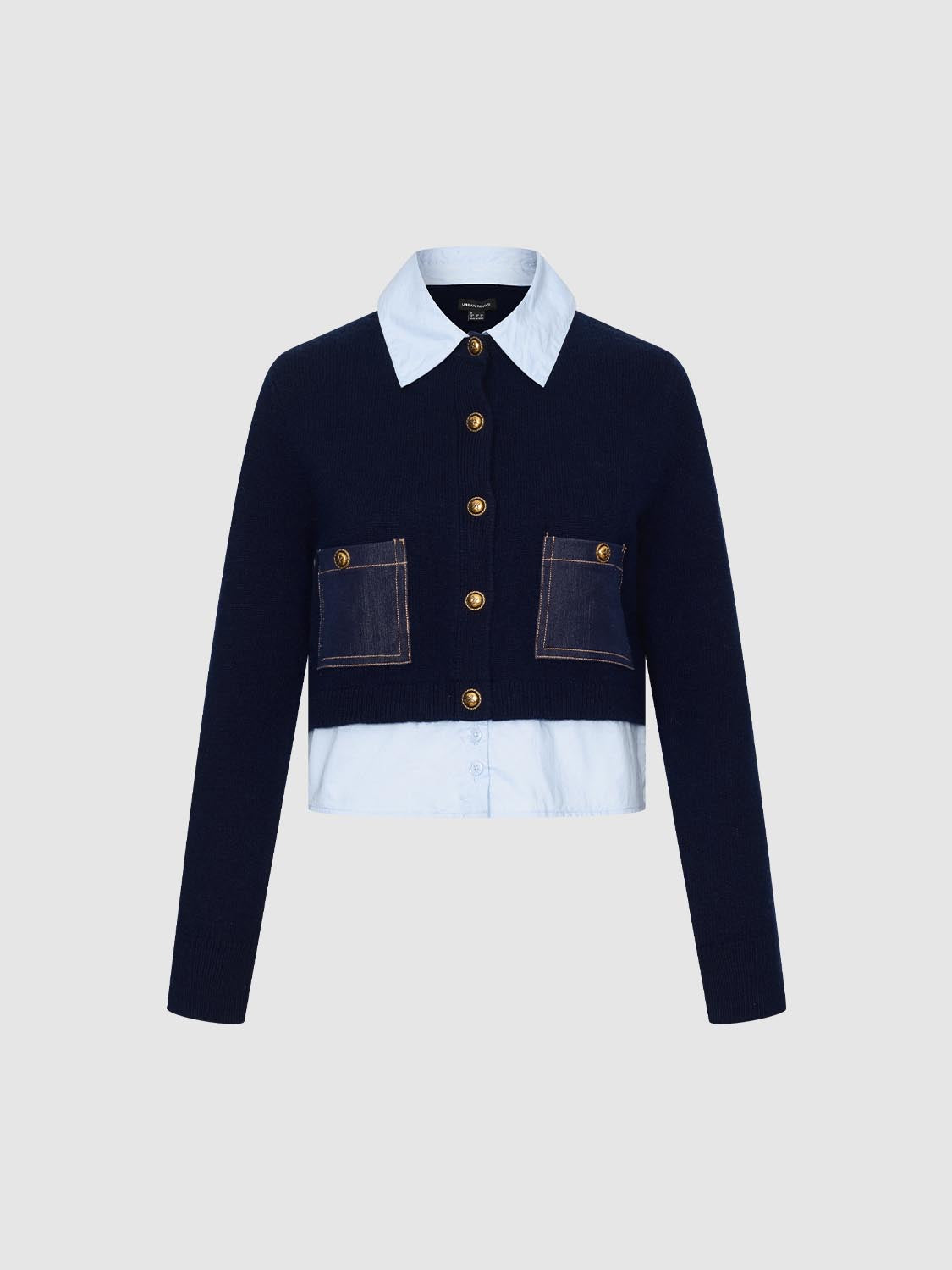 Collared 2 In 1 Knitted Cardigans