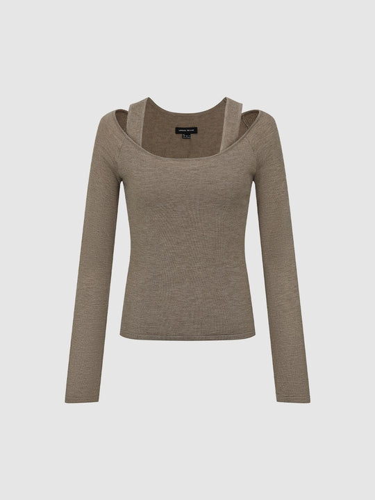 2 In 1 Long Sleeve Knitted T-Shirts