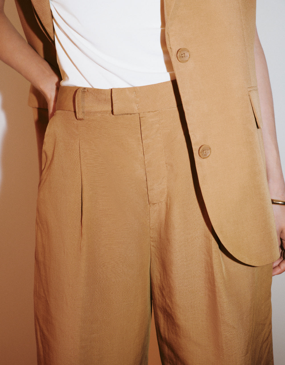 Linen Wide-Leg Pants