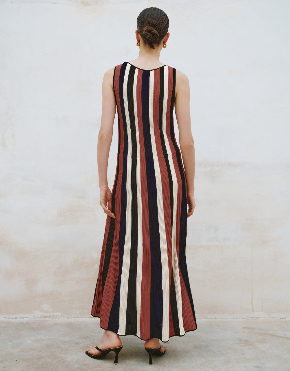 Striped U Neck Knitted Dress