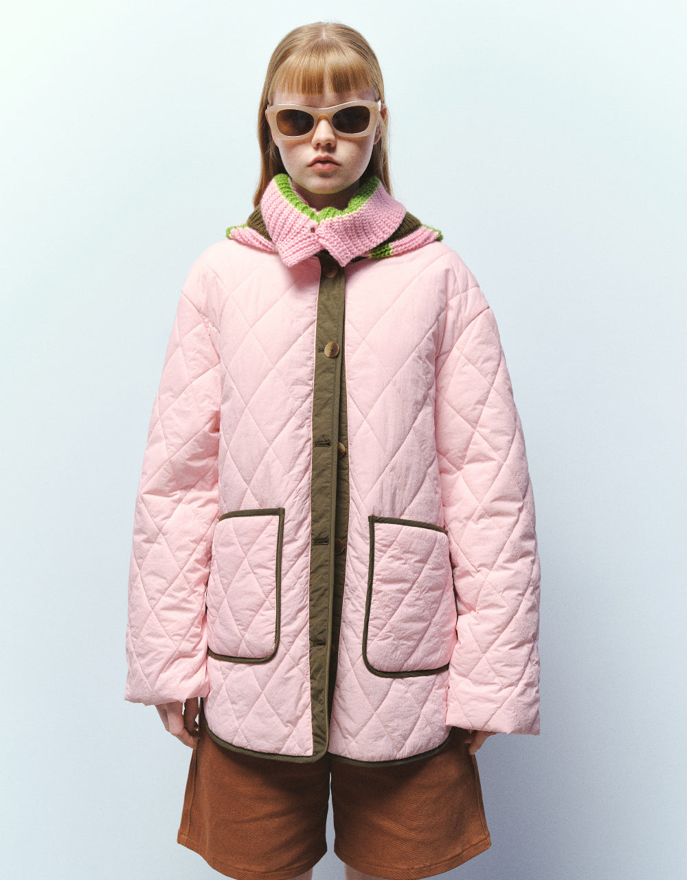 Oversized Crew Neck Padded Coat