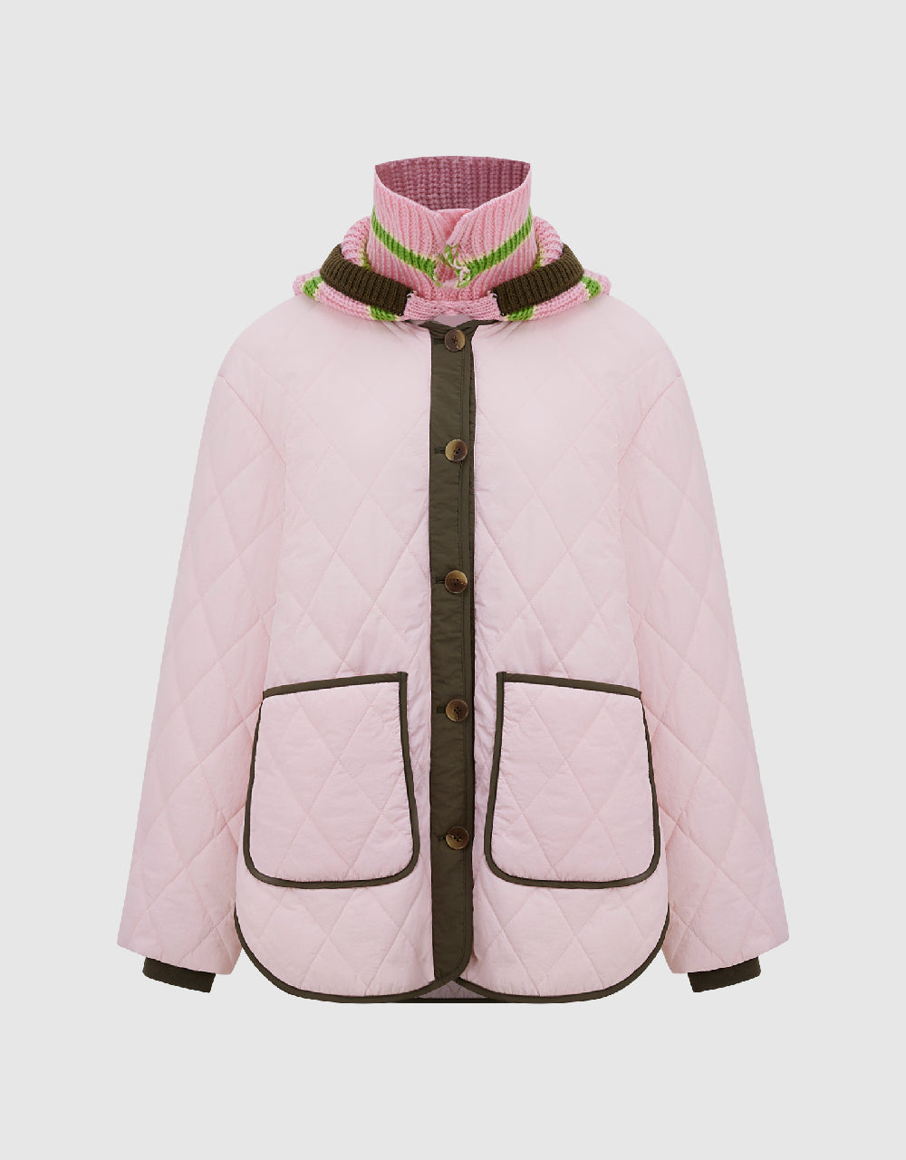 Oversized Crew Neck Padded Coat