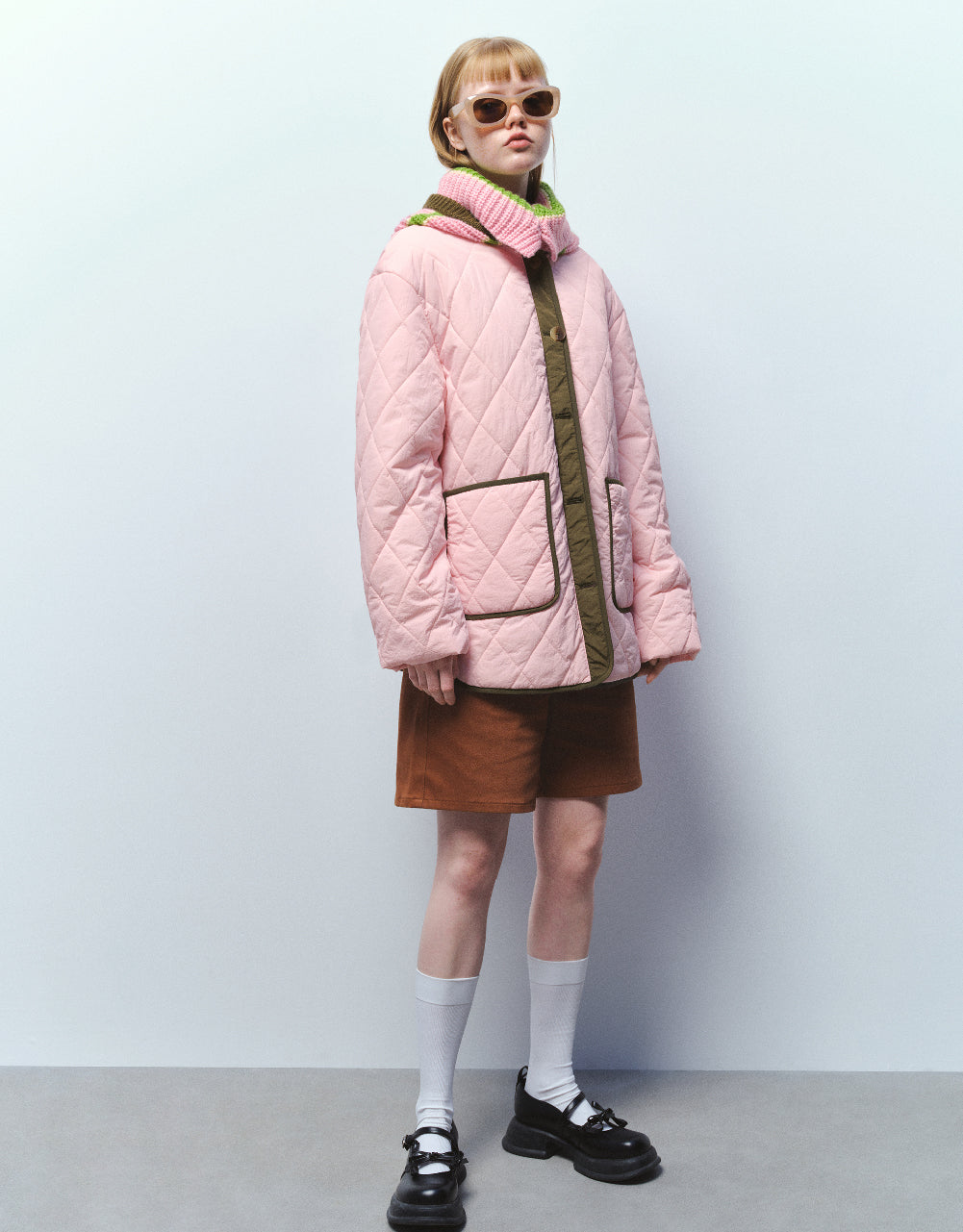 Oversized Crew Neck Padded Coat