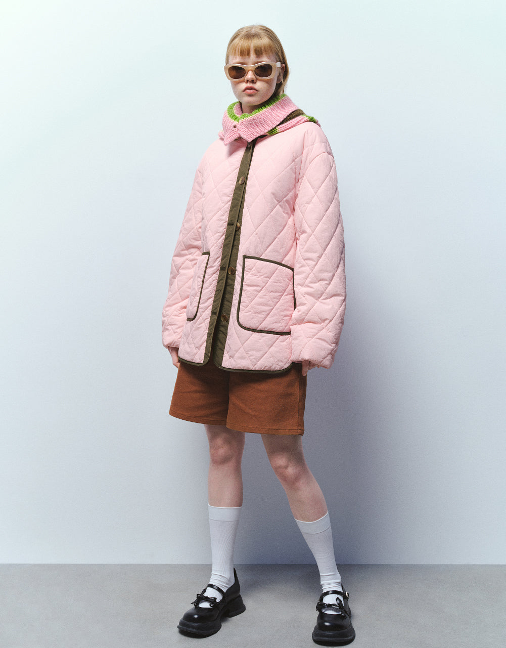 Oversized Crew Neck Padded Coat