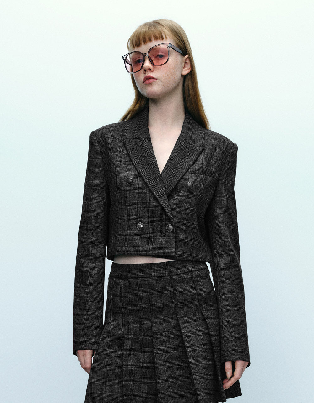 Plaid Tailored Blazer