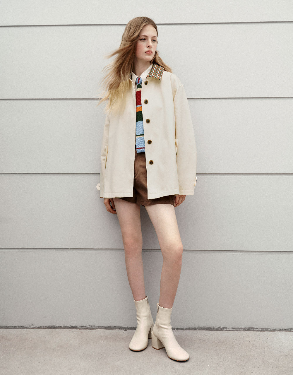 Drop Shoulder Sleeve Trench Coat