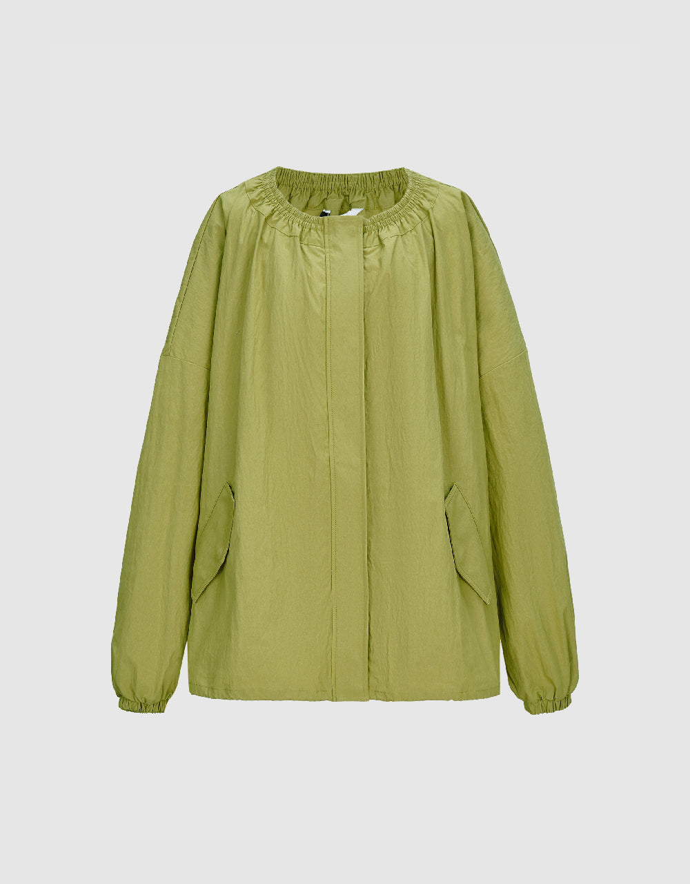 Drop Shoulder Sleeve Crew Neck Jacket