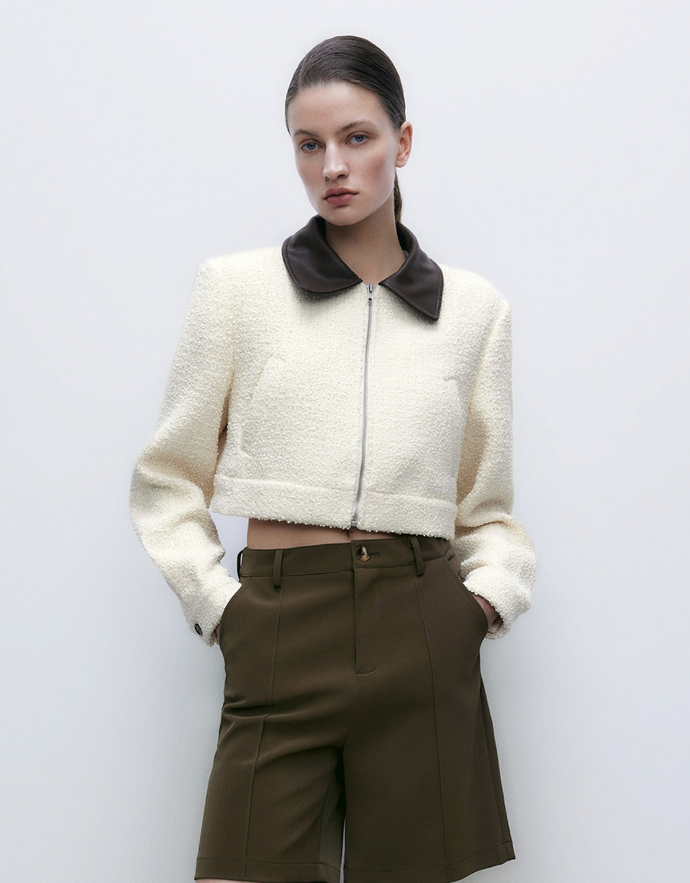 Zip Up Front Knitted Jacket