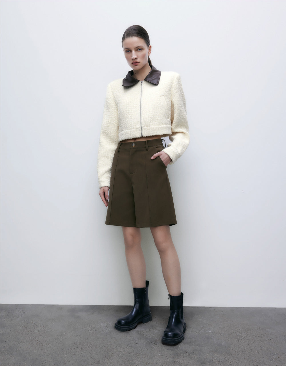 Zip Up Front Knitted Jacket