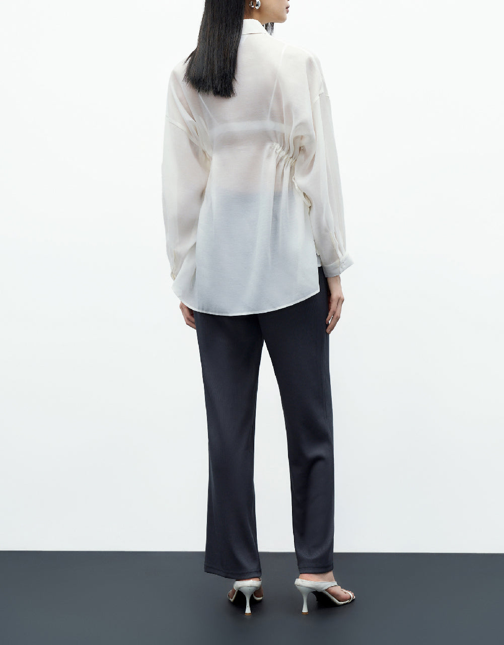 Thin Lace Up Hem Shirt
