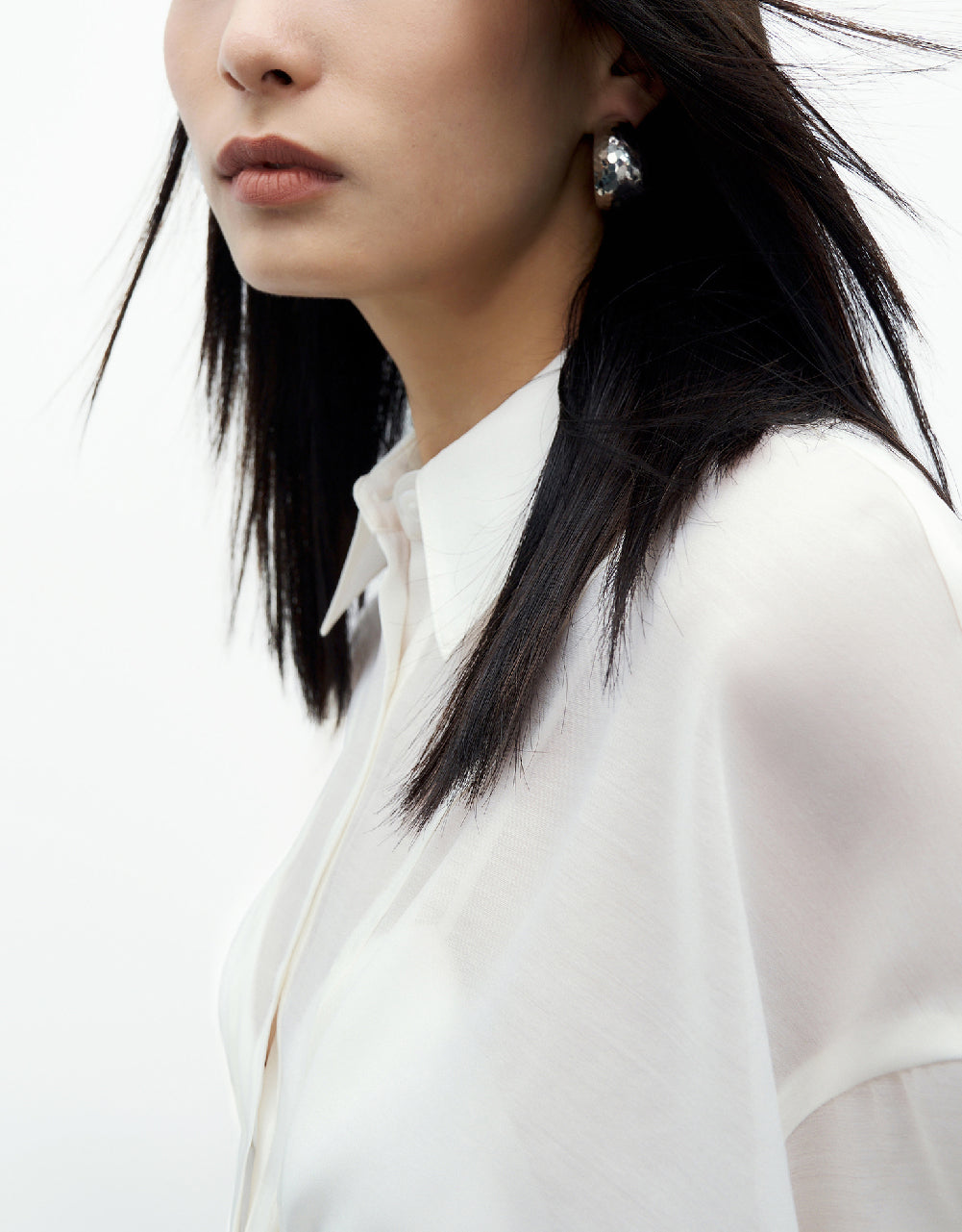 Thin Lace Up Hem Shirt