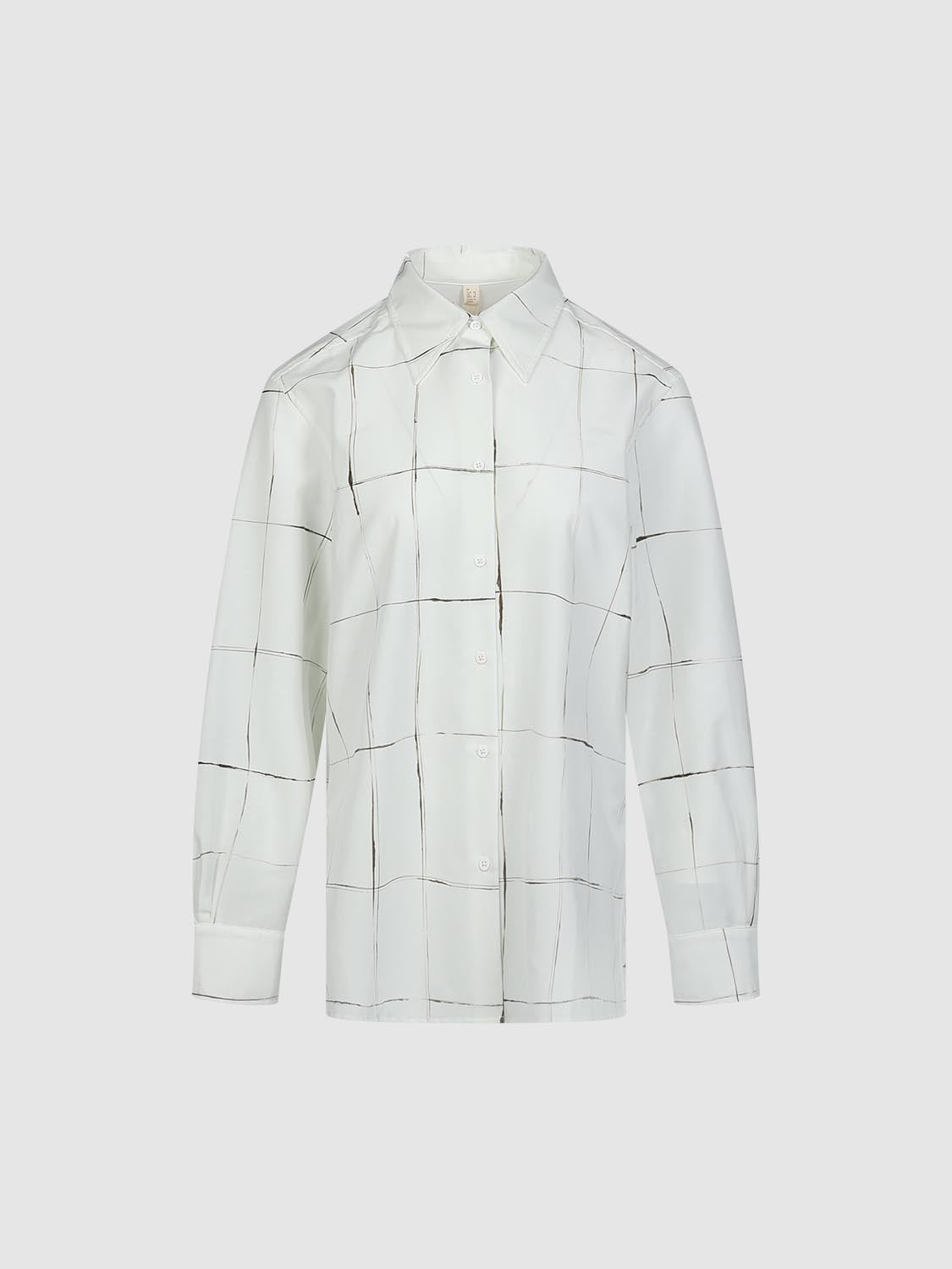 เสื้อเชิ้ตลายตารางดีไซน์ทูโทน