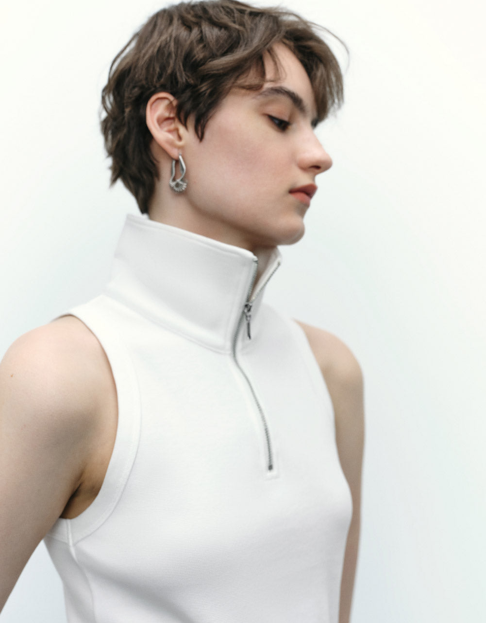 Zip Half Placket Tank Top