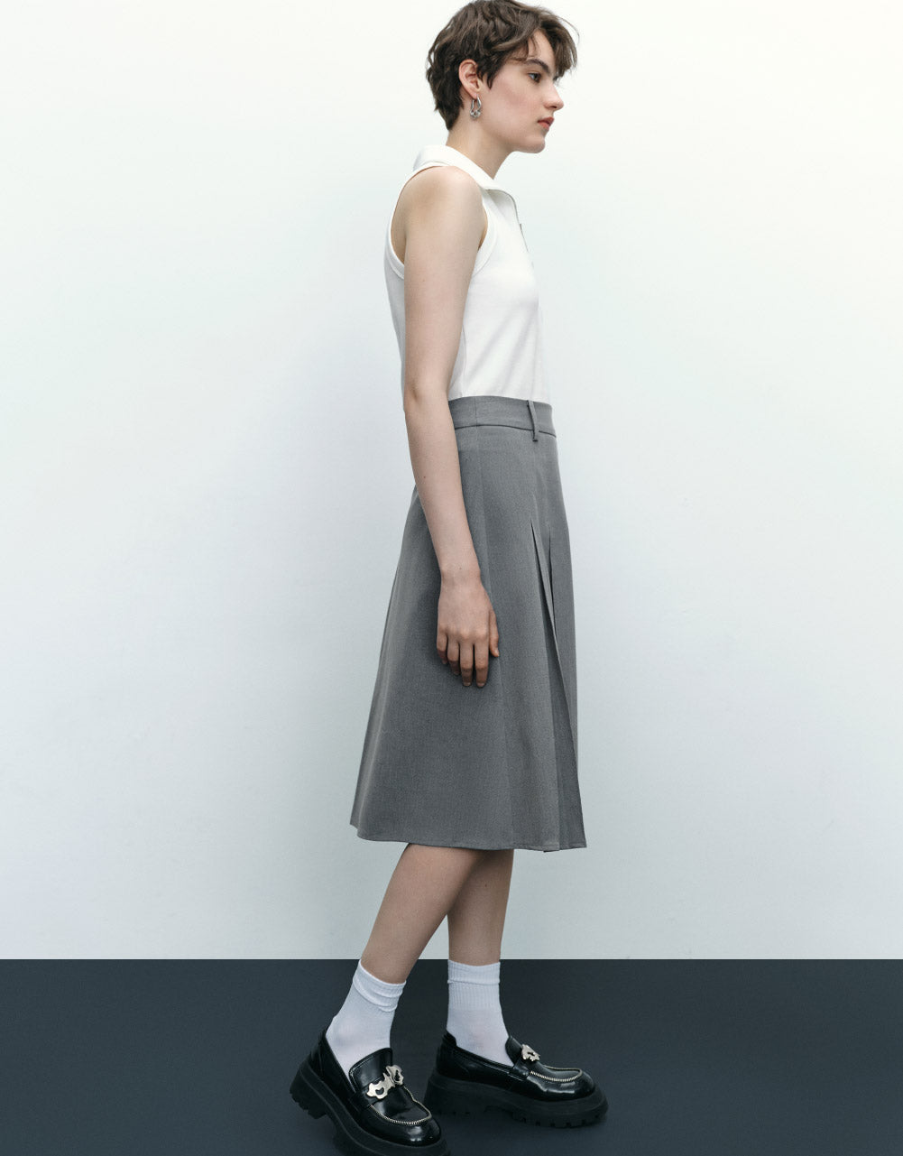 Zip Half Placket Tank Top