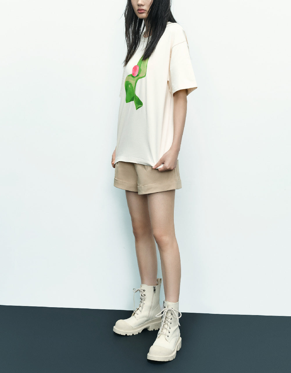 Painting Printed Crew Neck T-Shirt