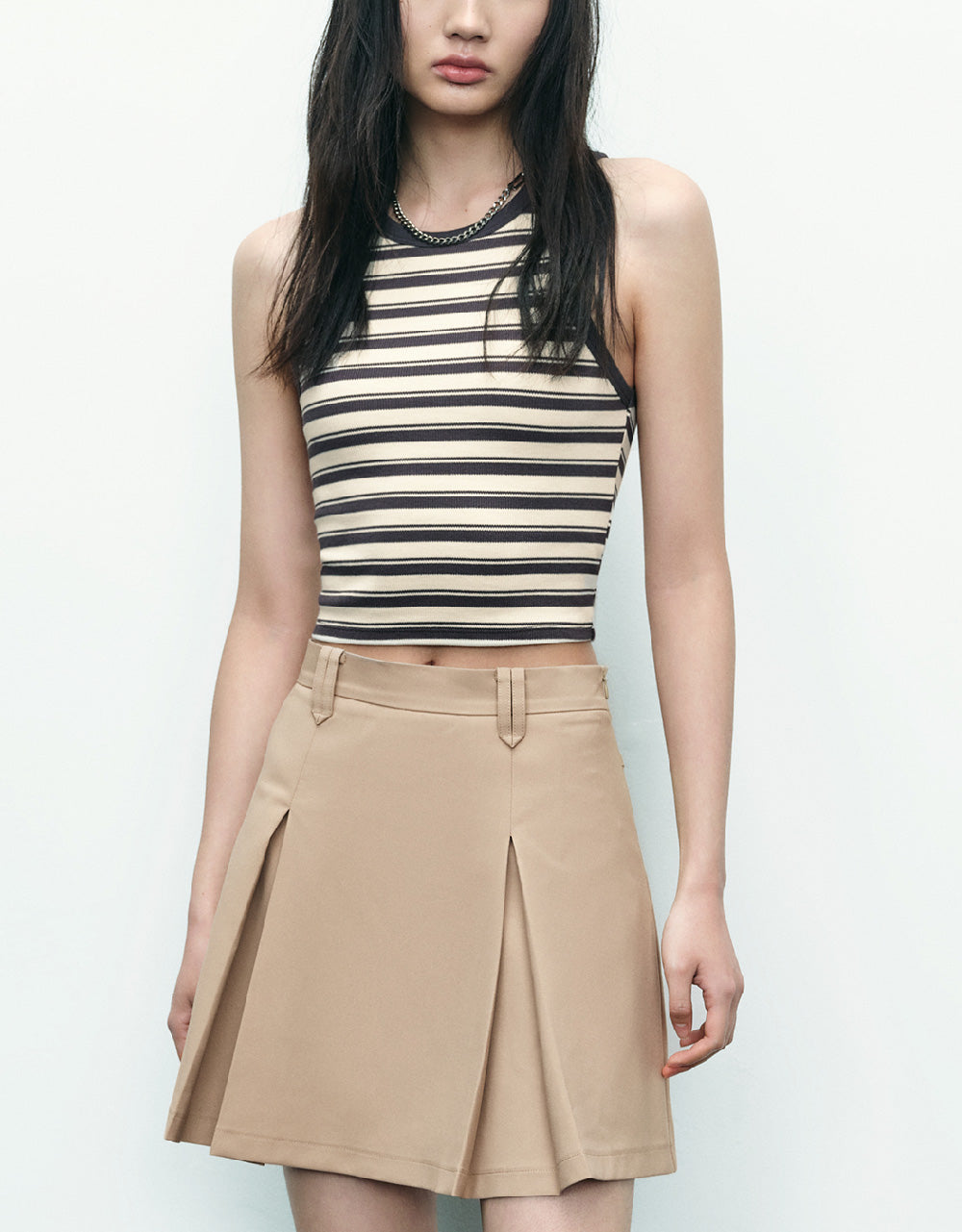 Crew Neck Striped Tank Top
