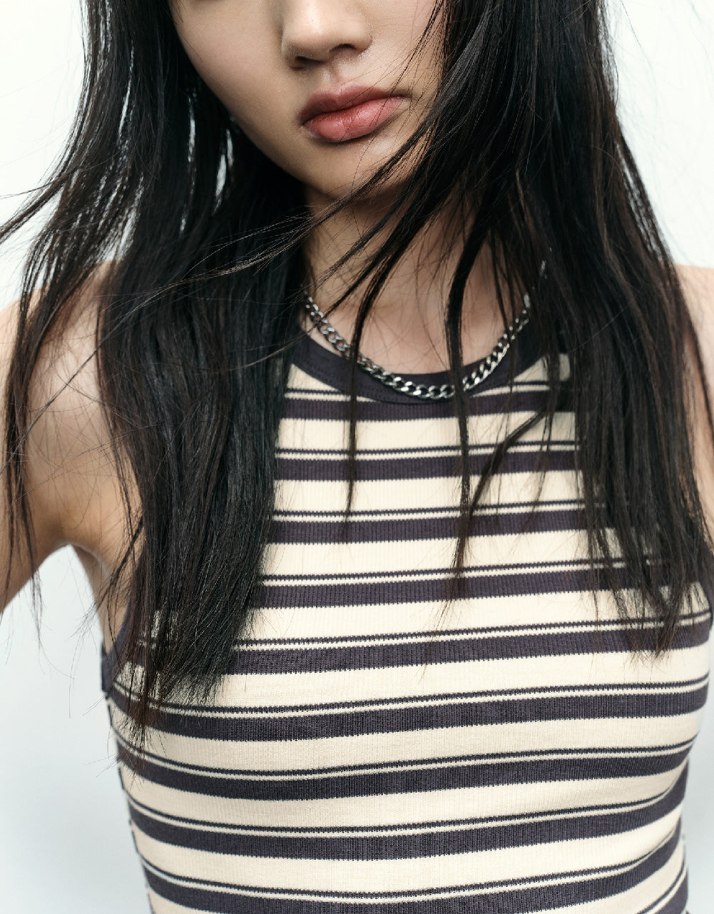 Crew Neck Striped Tank Top