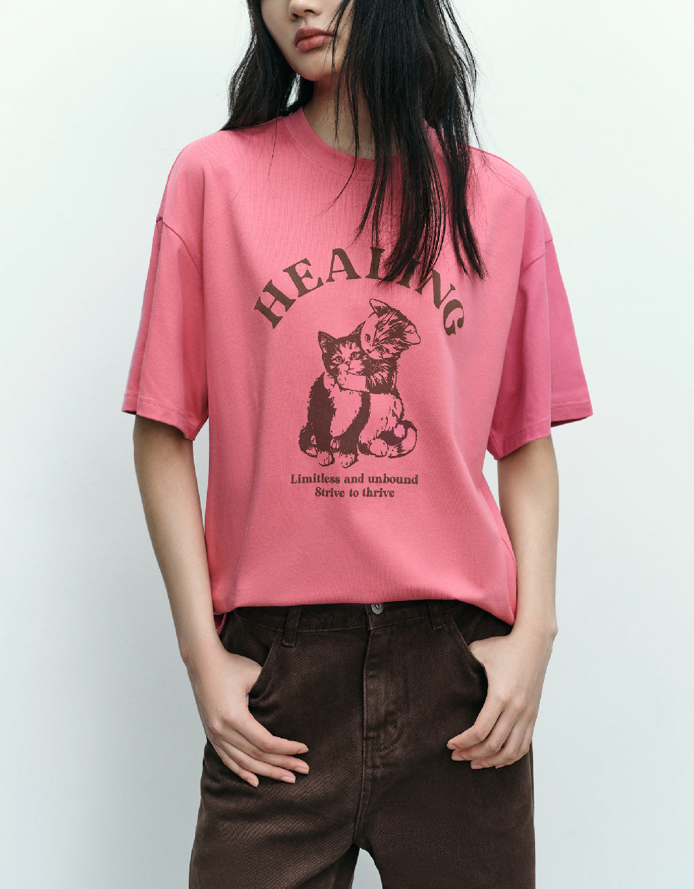 Kitty Printed Crew Neck T-Shirt