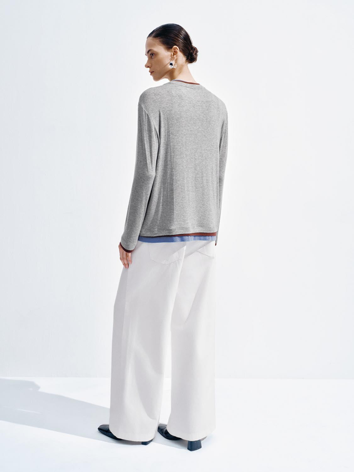 Contrast Trim Long Sleeve T-Shirts