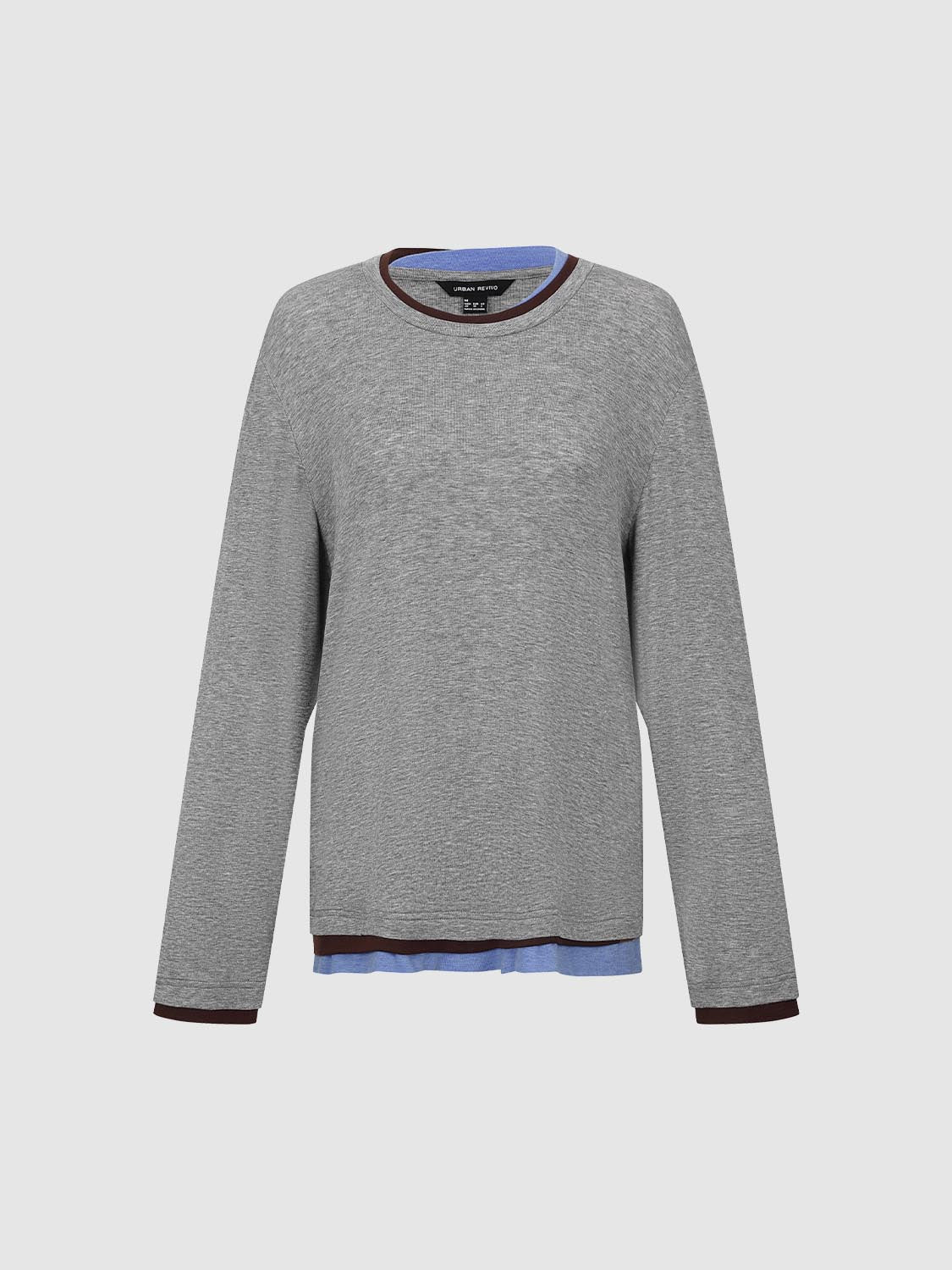 Contrast Trim Long Sleeve T-Shirts