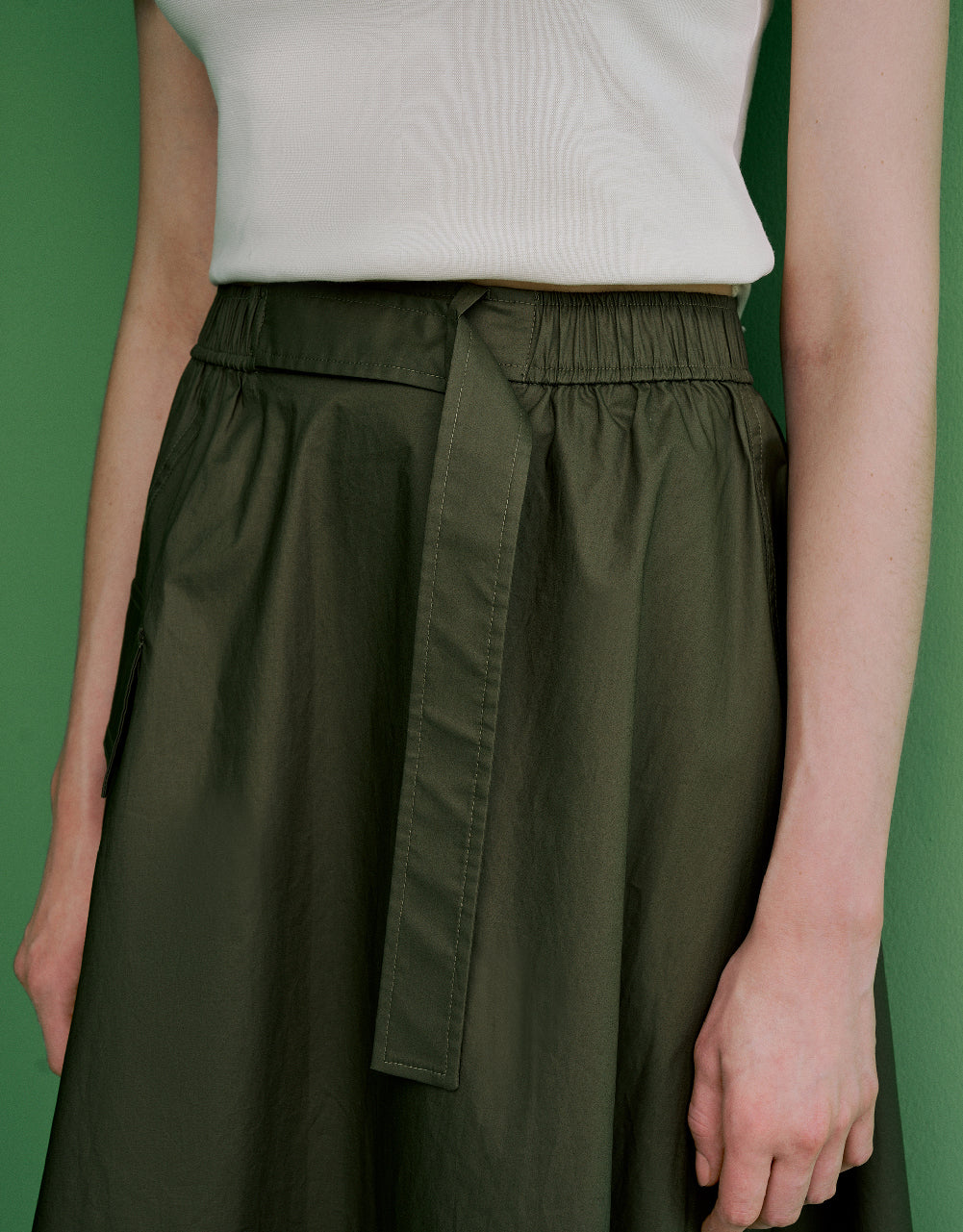 A-Line Skirt With Belt