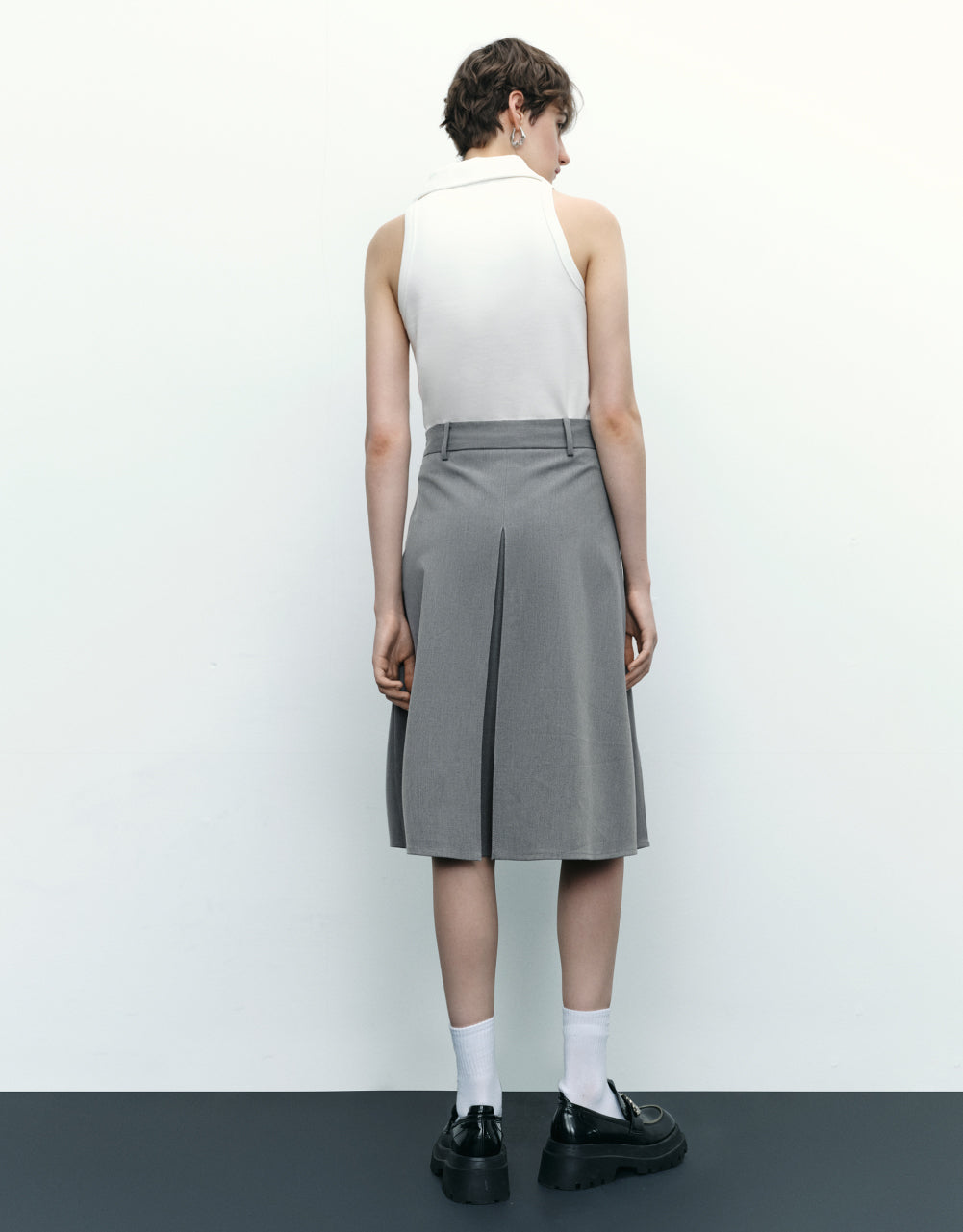 Pleated A-Line Skirt