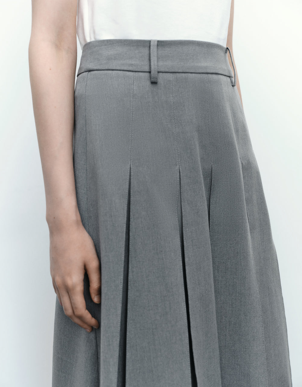 Pleated A-Line Skirt