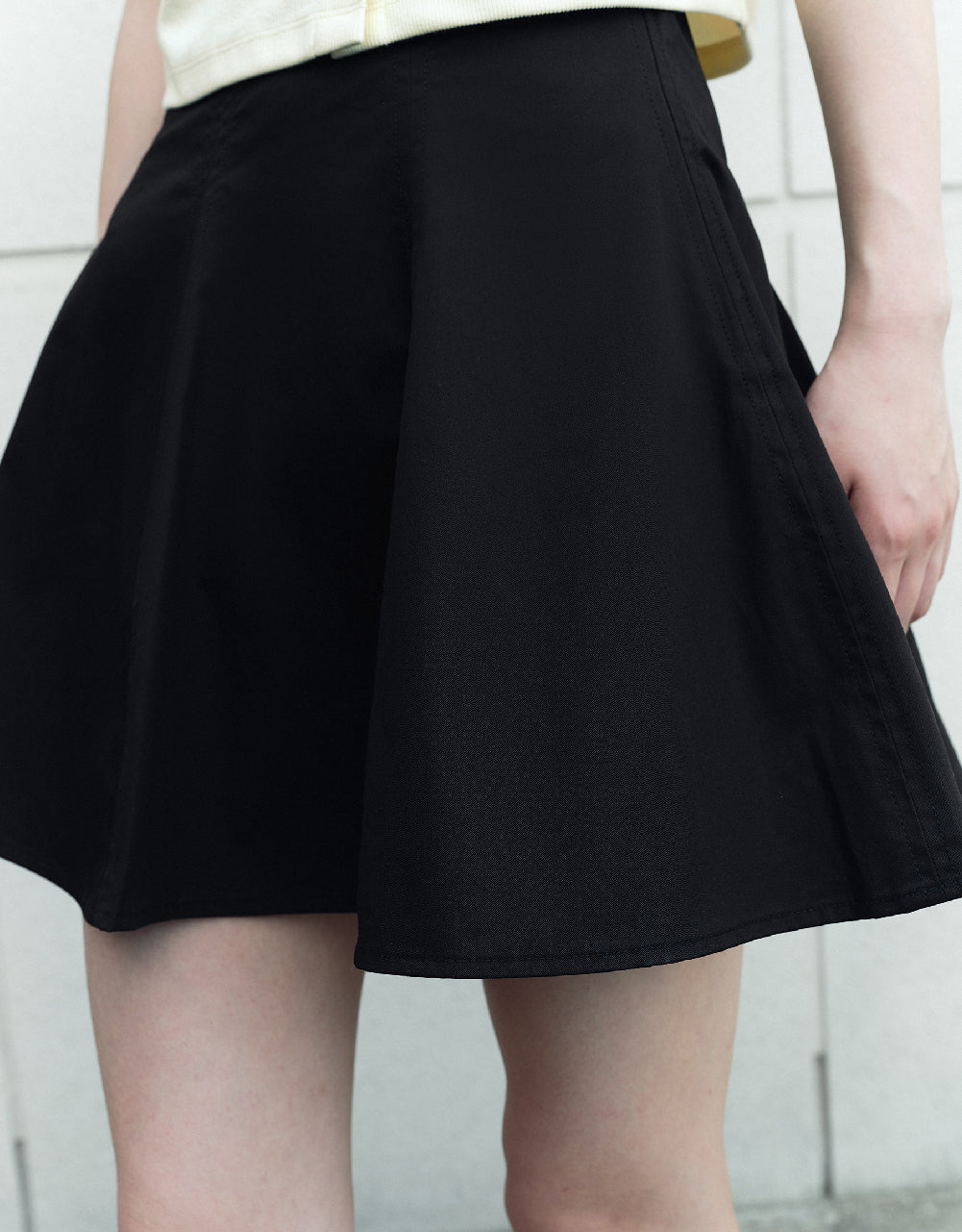 Pleated Mini Fishtail Skirt