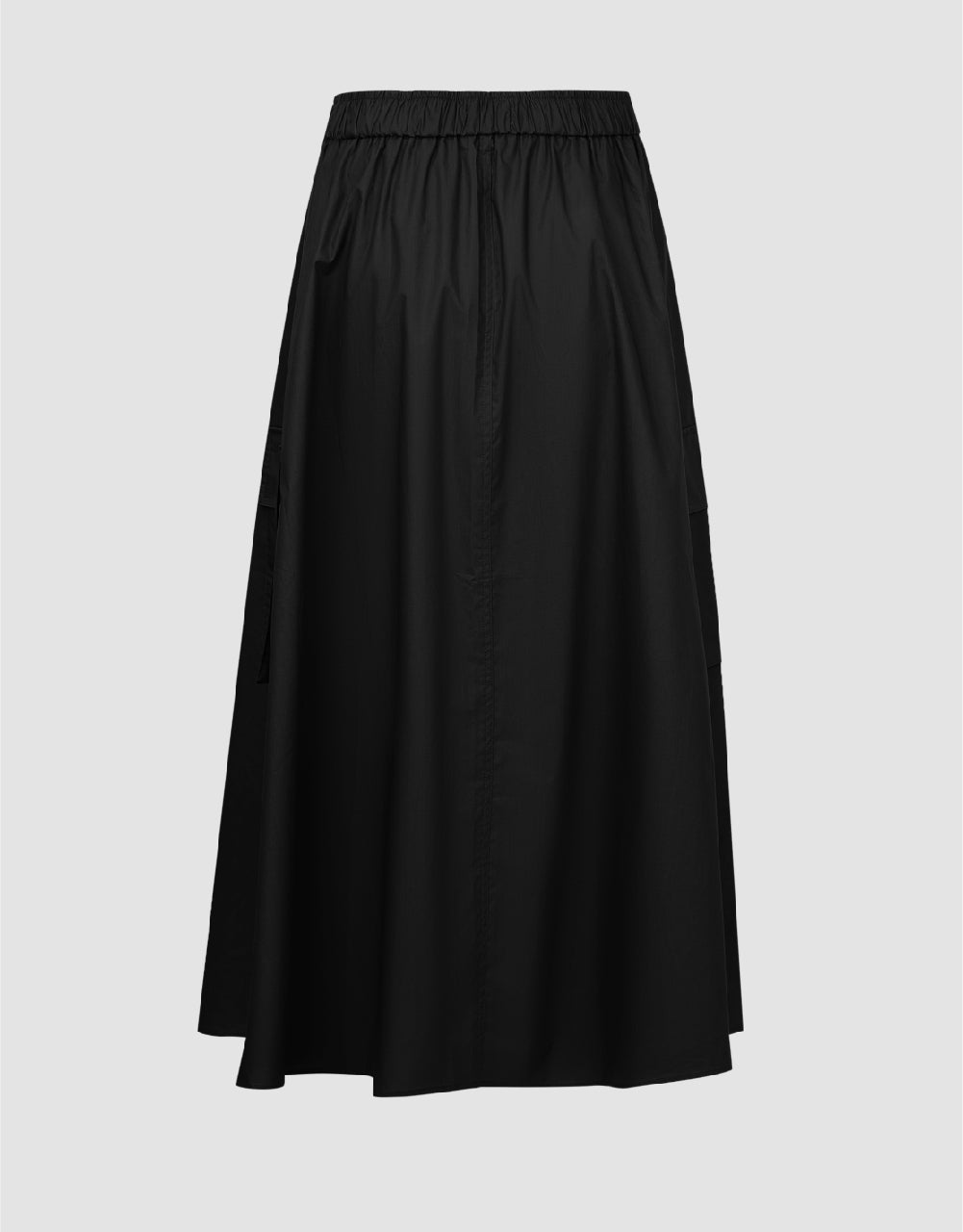 Elastic Waist Midi A-Line Skirt