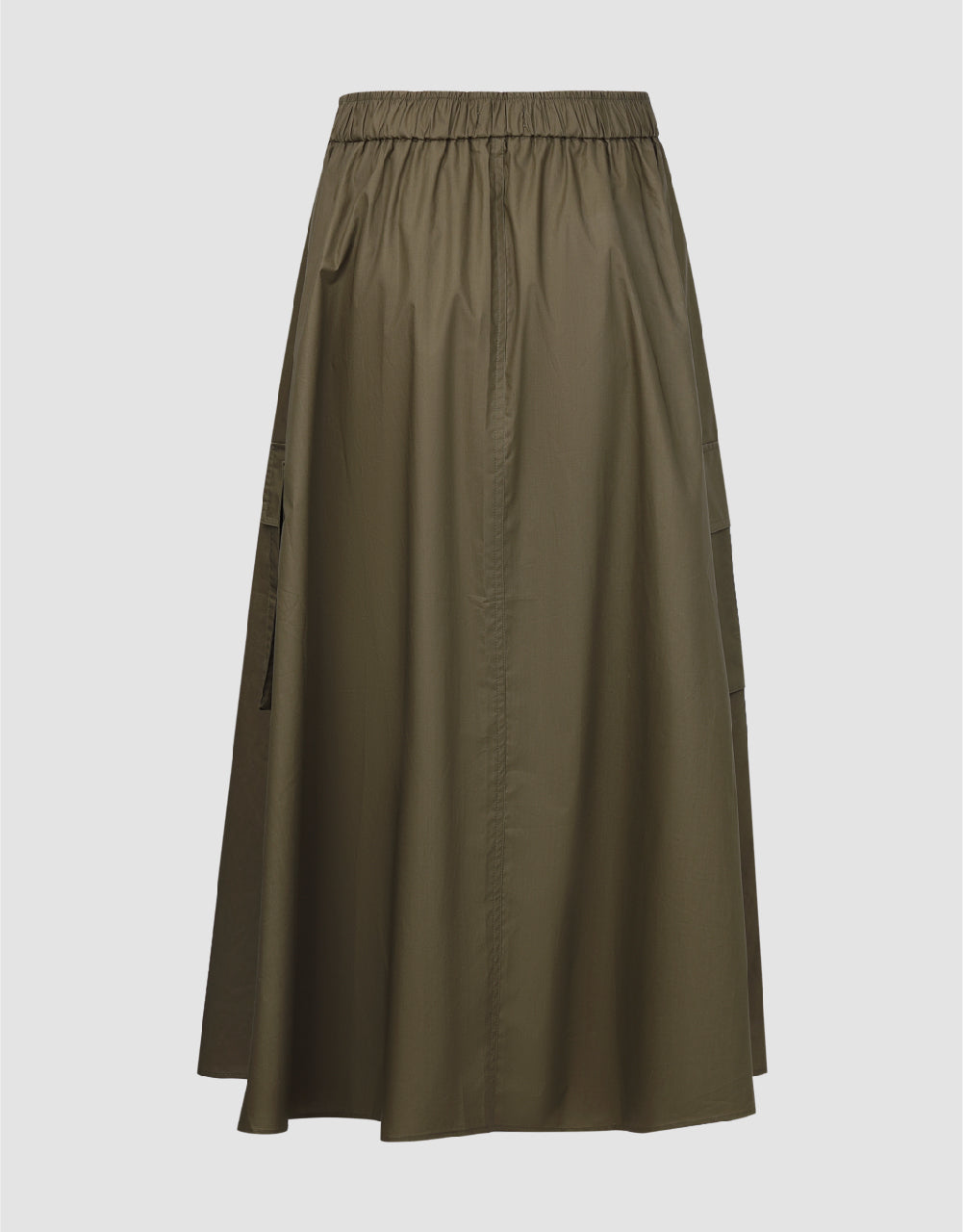 Elastic Waist Midi A-Line Skirt