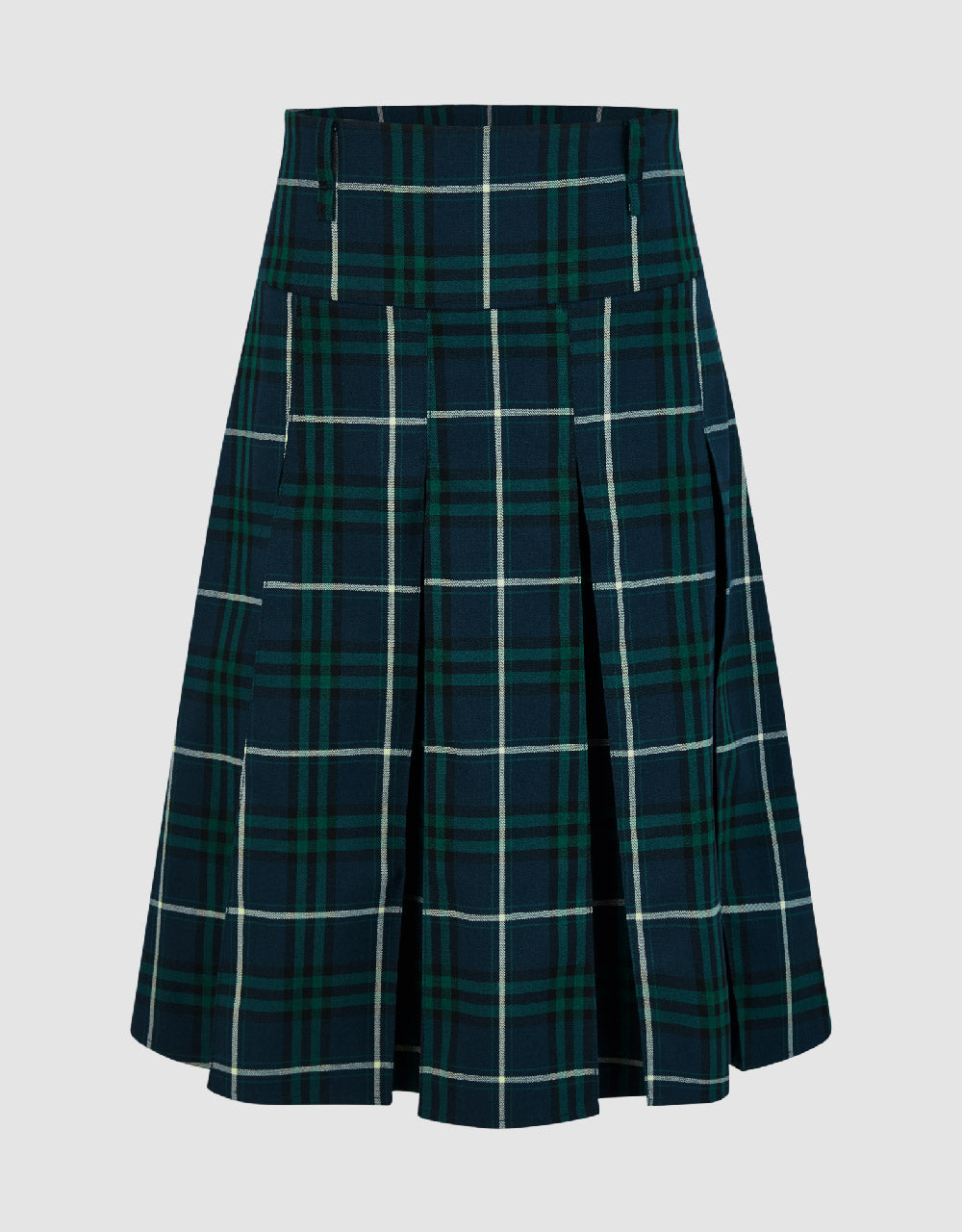 Pleated Plaid Mini A-Line Skirt