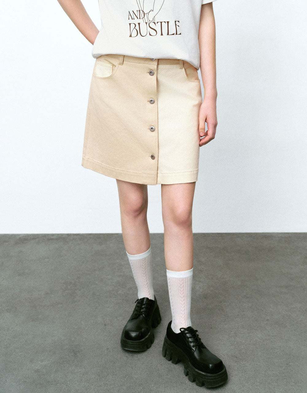 Two Toned Mini A-Line Skirt