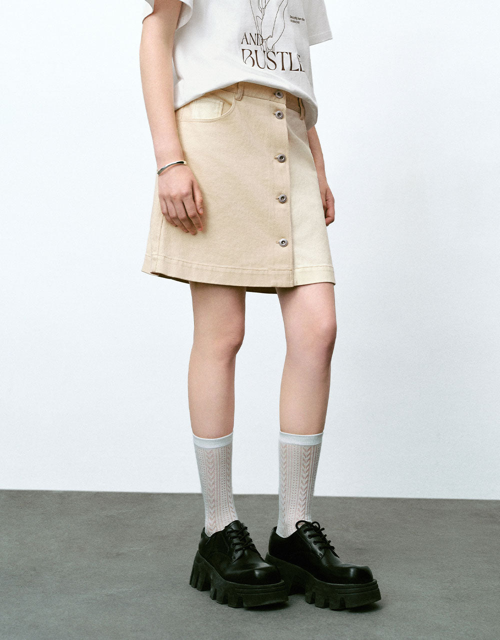Two Toned Mini A-Line Skirt