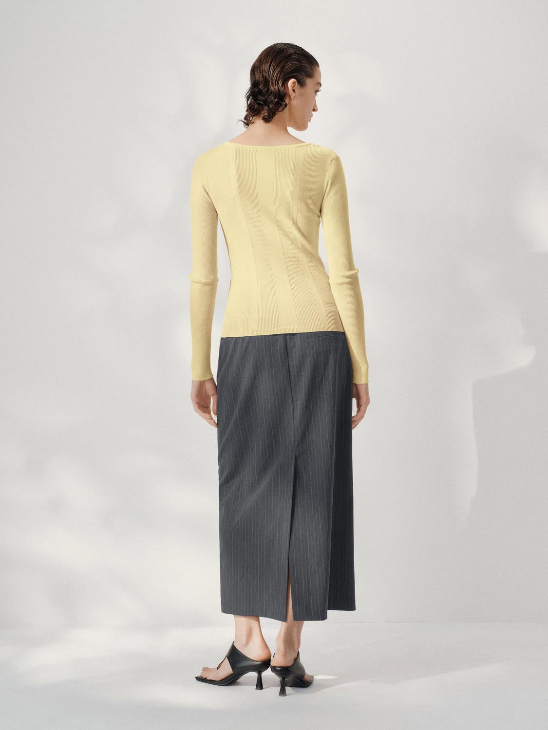 Drawstring Mid-Length Straight Midi Skirts