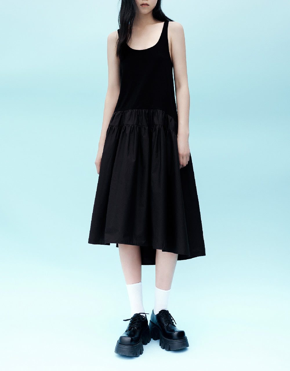 Sleeveless U Neck A-Line Dress