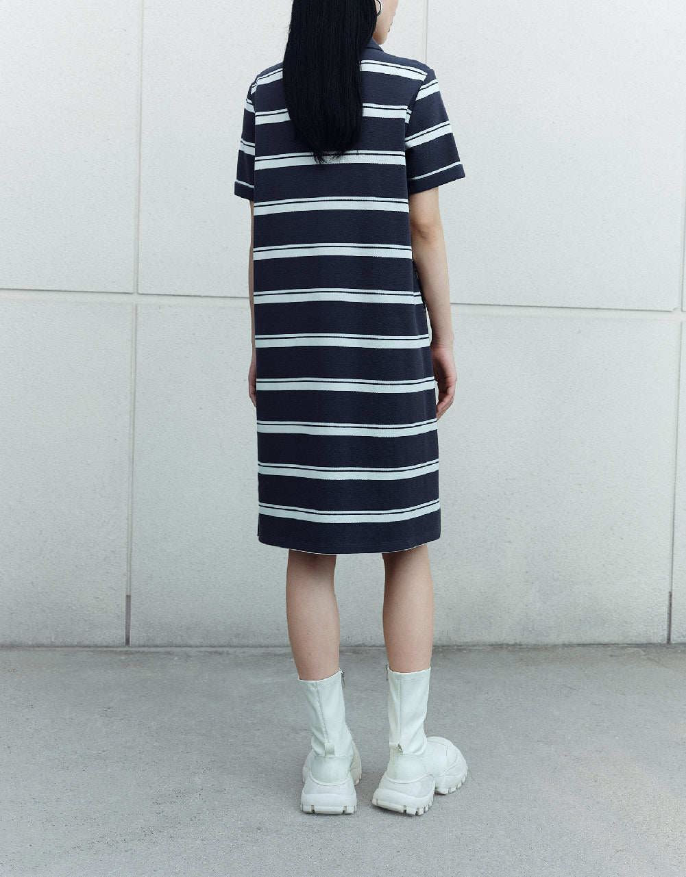 Short Sleeve Polo Straight Dress