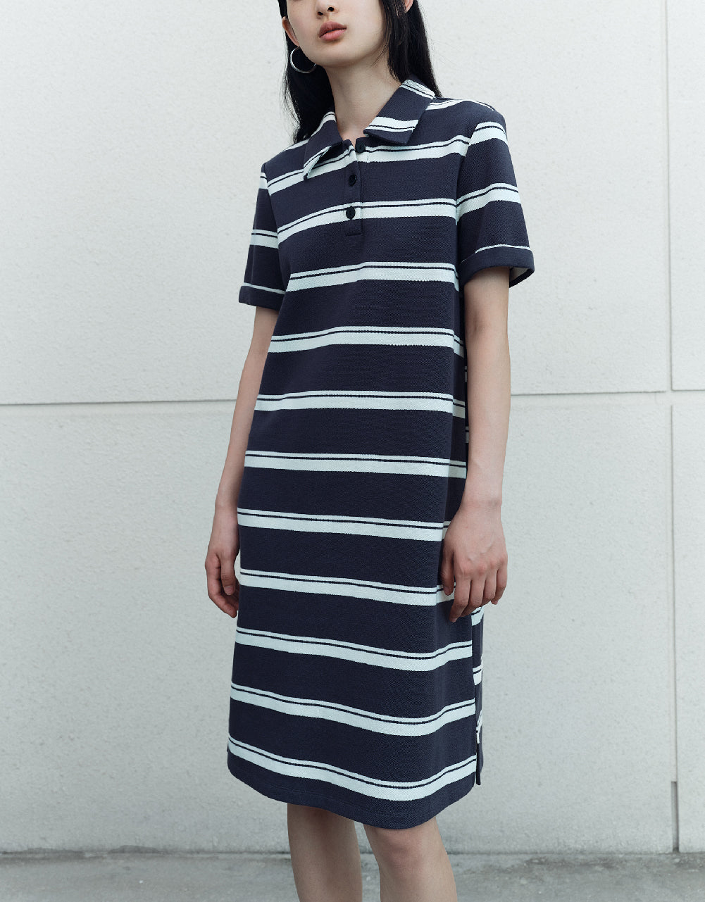 Short Sleeve Polo Straight Dress