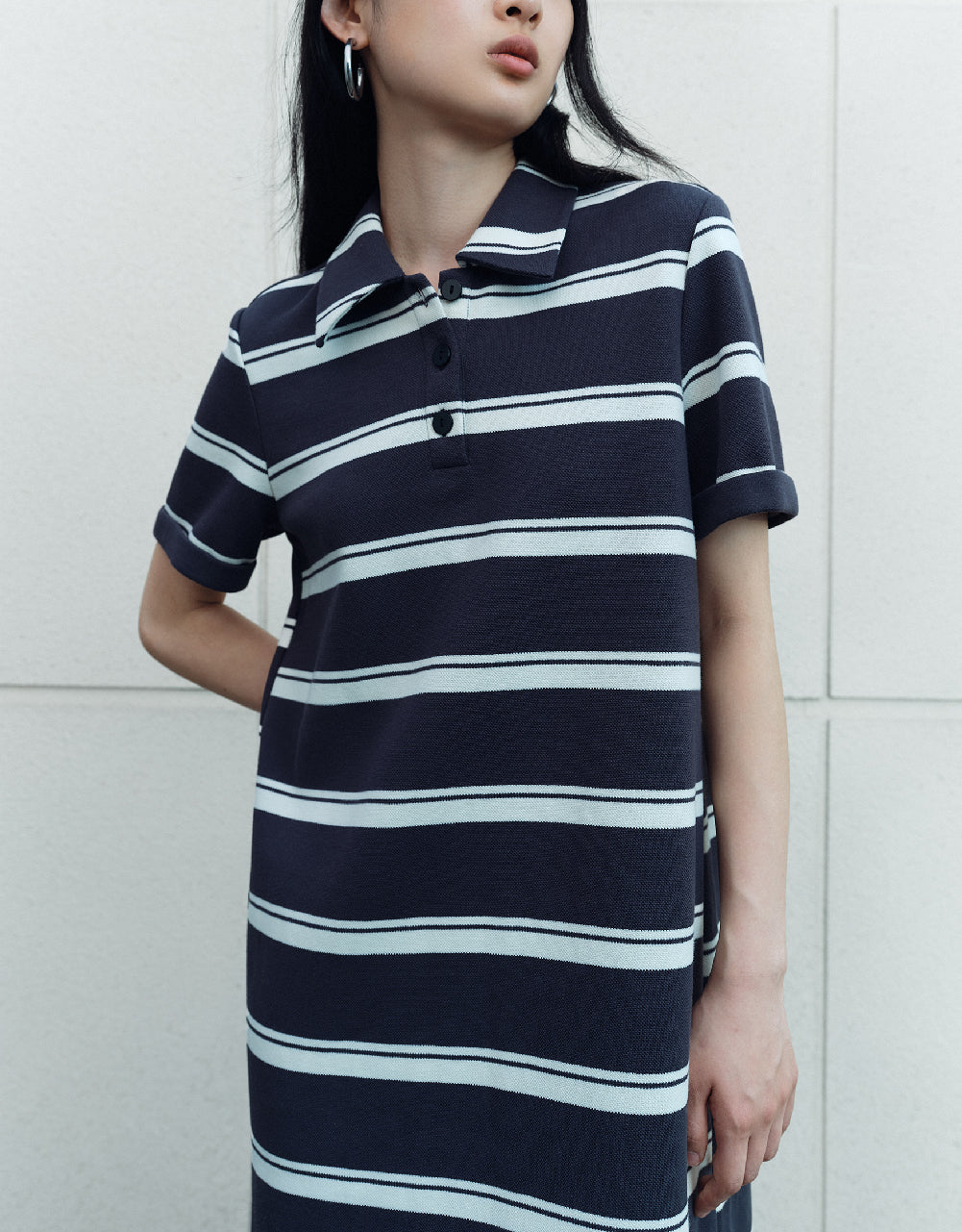 Short Sleeve Polo Straight Dress