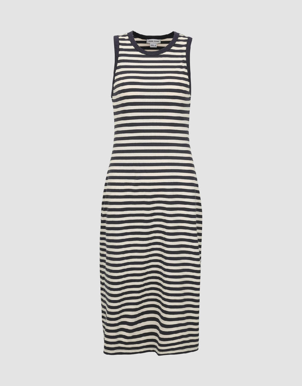 Striped Sleeveless Crew Neck Straight Dress