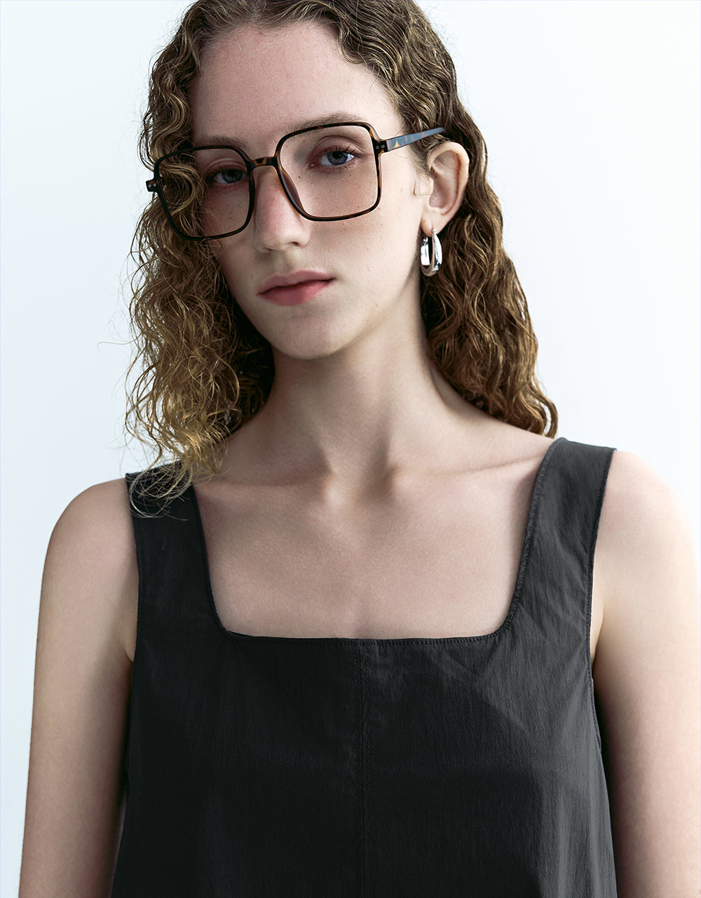 Square-cut Collar A-Line Dress
