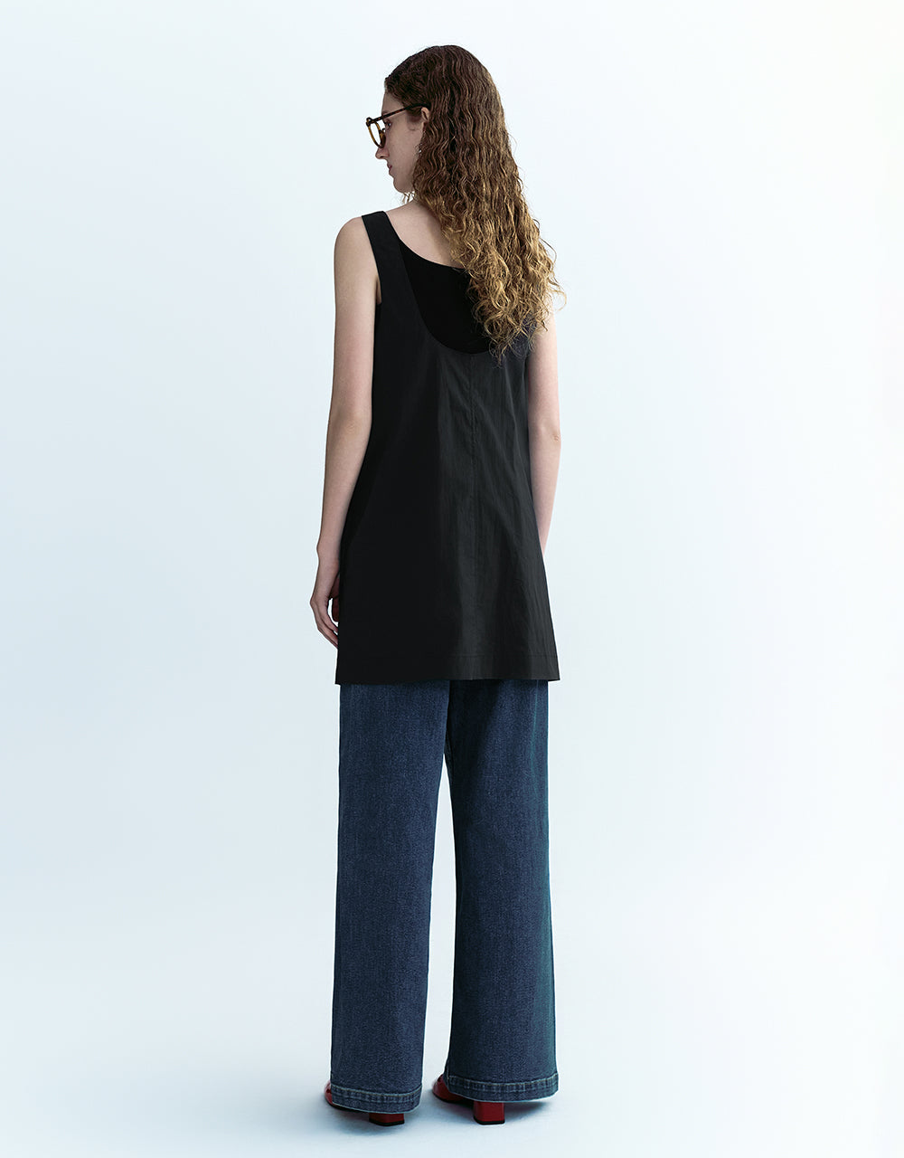 Square-cut Collar A-Line Dress