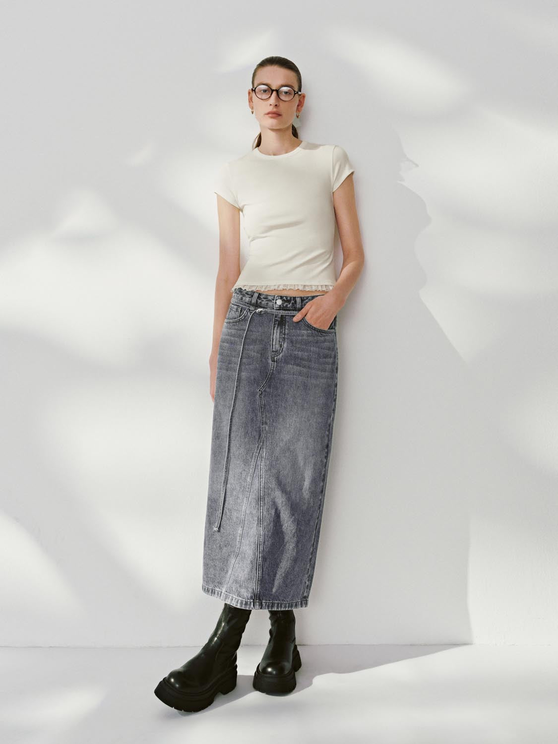 Denim Midi Skirts