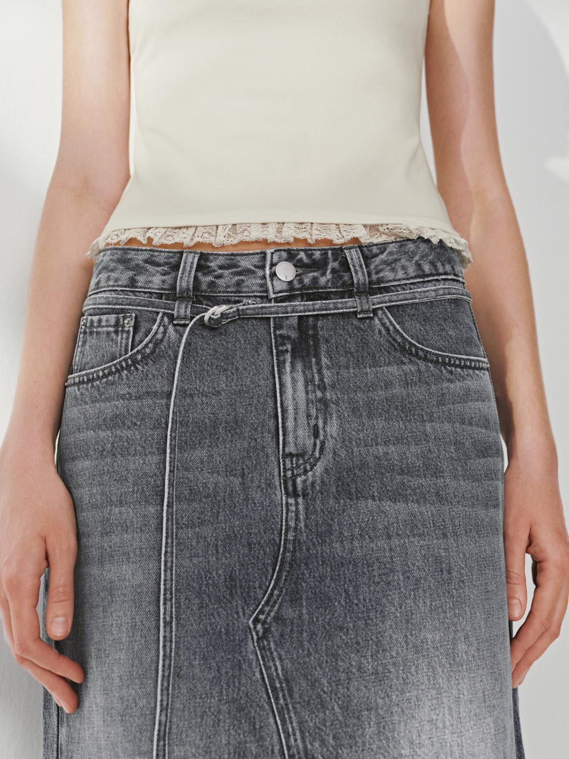 Denim Midi Skirts